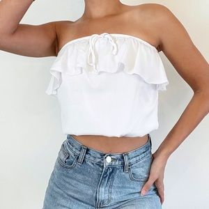 Strapless white top